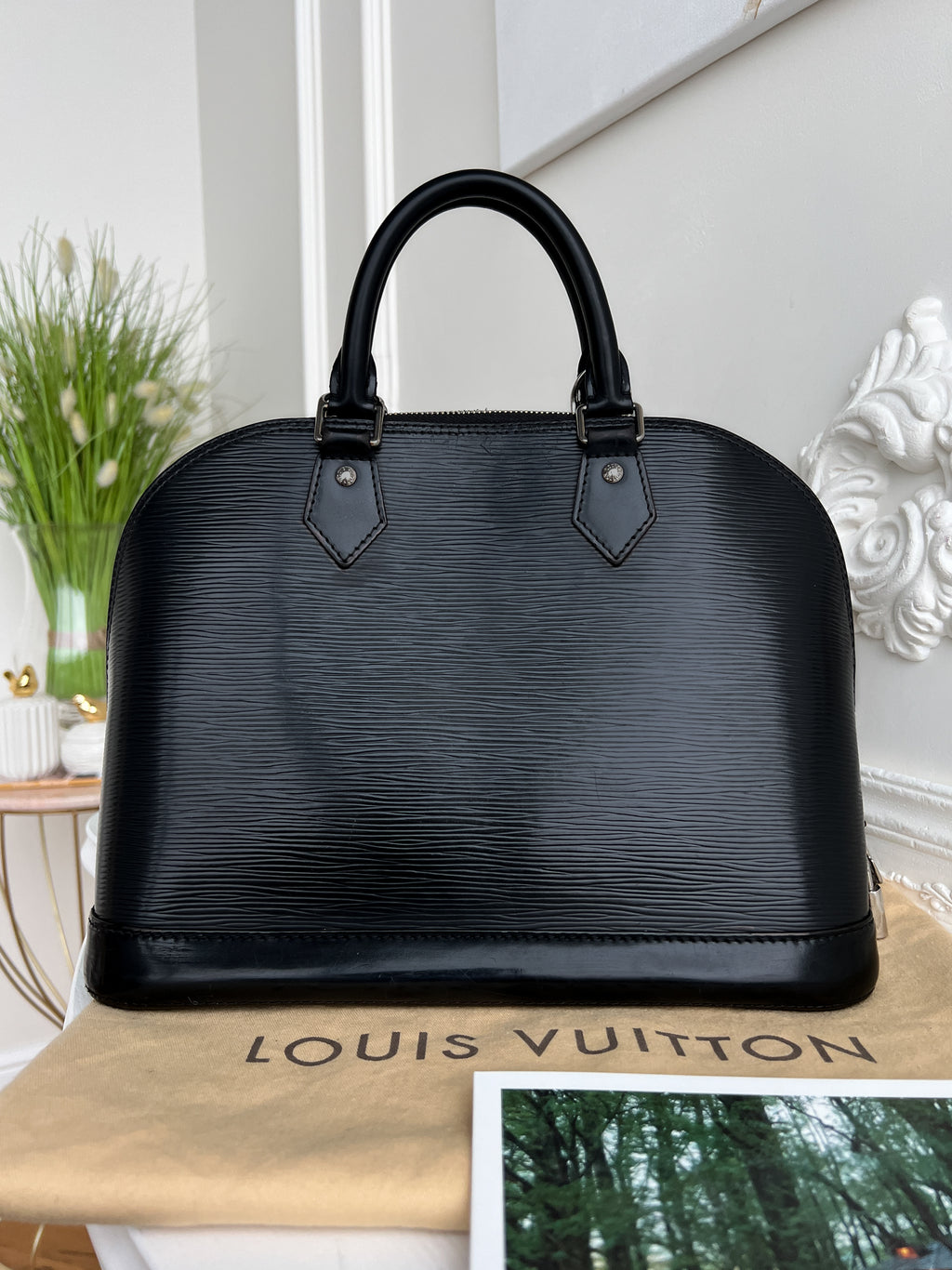 Authentic LV Alma pm epi black handbag