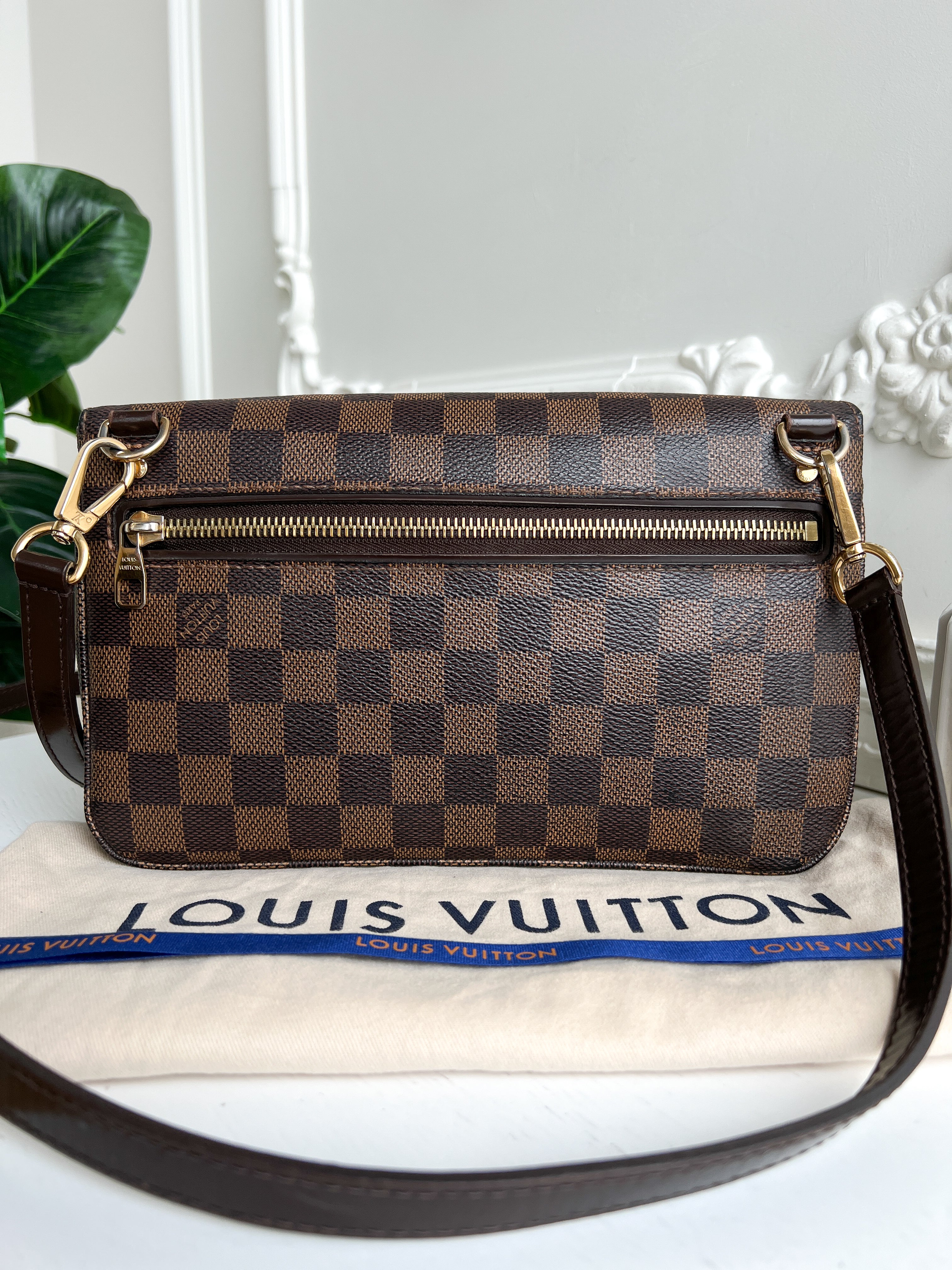 Authentic Louis Vuitton Hoxton Pm damier ebene crossbody clutch bag