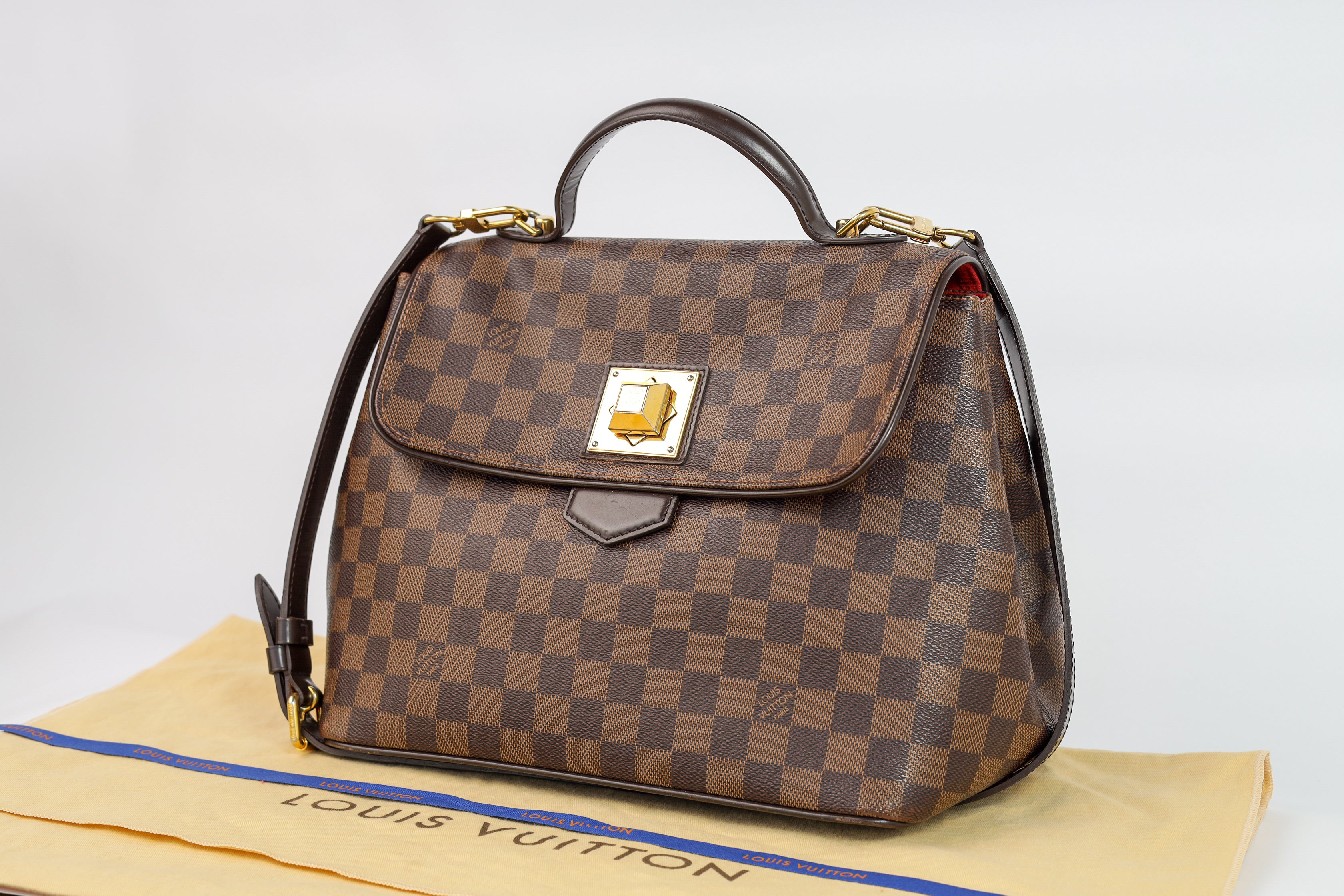 Authentic LV Bergamo GM Damier Ebene Satchel Crossbody bag