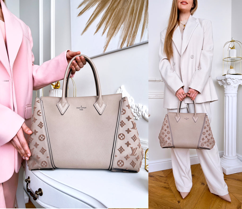 Louis Vuitton W Tote Veau Cachemire Calfskin  suede brown bag