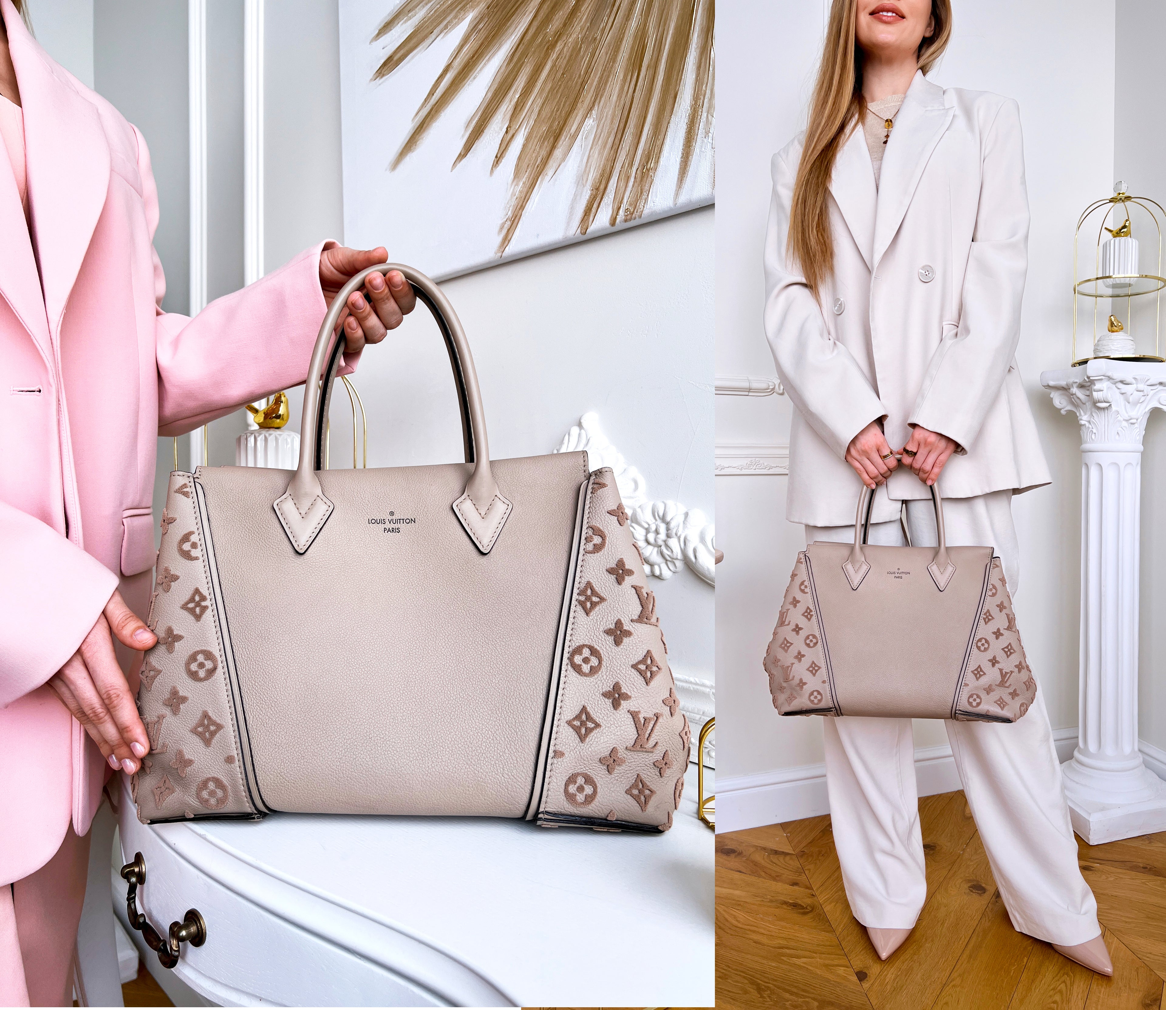 Louis Vuitton W Tote Veau Cachemire Calfskin  suede brown bag