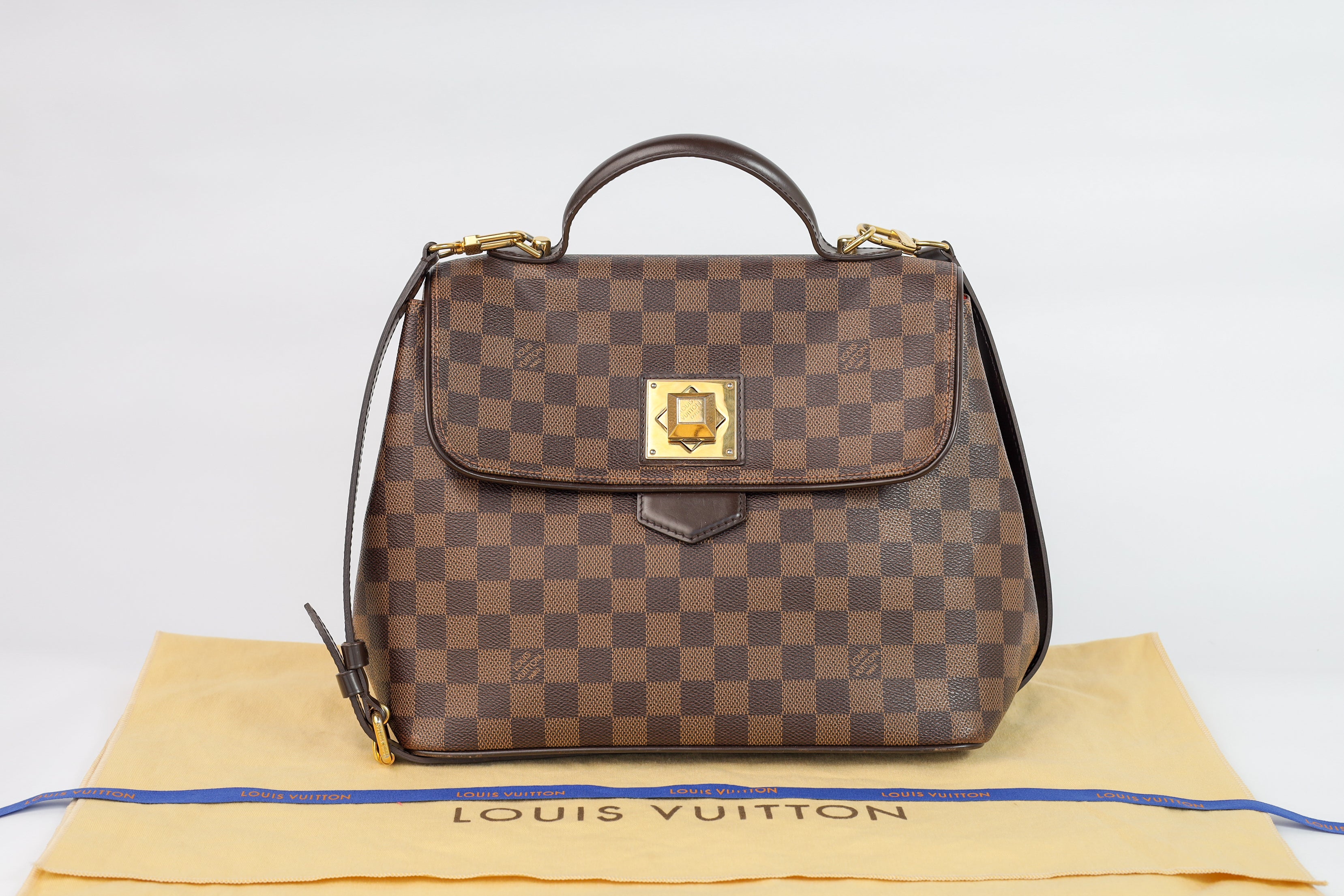 Authentic LV Bergamo GM Damier Ebene Satchel Crossbody bag