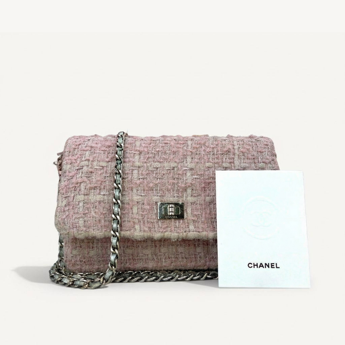 Chanel Classic Flap Bag Tweed Pink