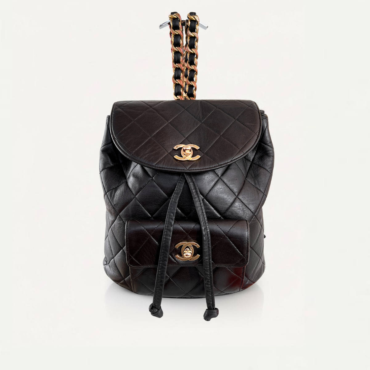 Chanel Backpack Matelasse Daypack Brown Leather Duma