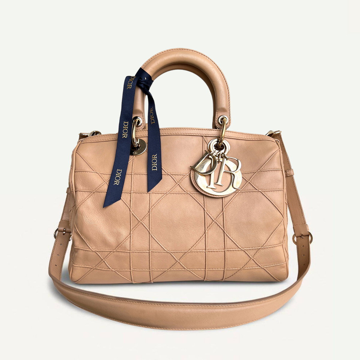 Dior tote beige Cannage Granville Leather Bag