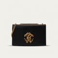 Roberto Cavalli Monogram Mirror Snake Shoulder Bag