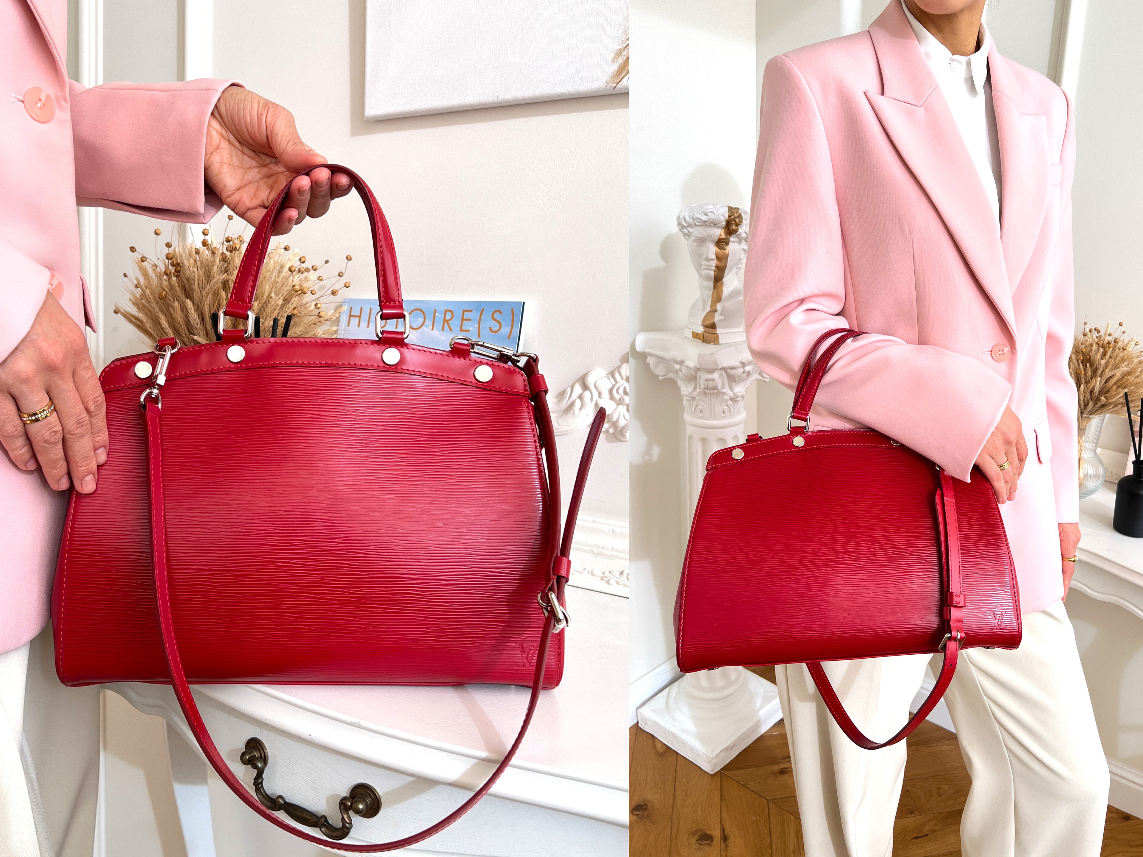 Louis Vuitton Brea Epi Leather Fuchsia Satchel MM Bag
